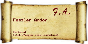 Feszler Andor névjegykártya